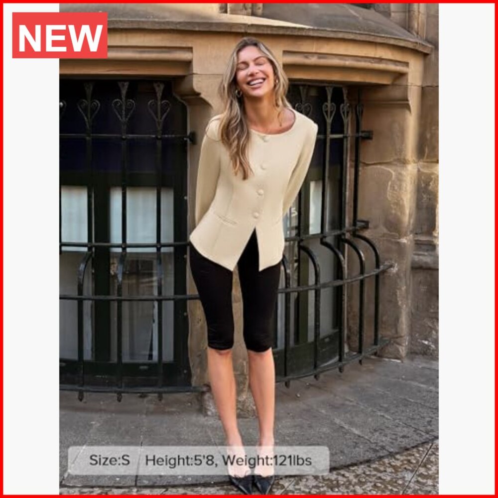 Polyester Blend Fitted Blazer With Drawstring Wai… - image 4